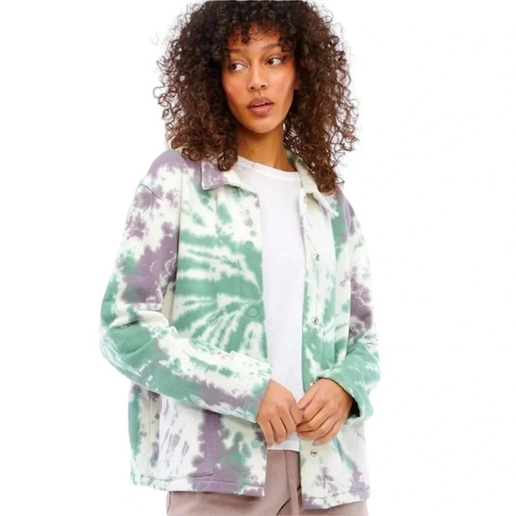 NWT Lacausa Kismet Jacket in Sugarplum Swirl Button Down Long Sleeves Sz Small - Picture 1 of 12